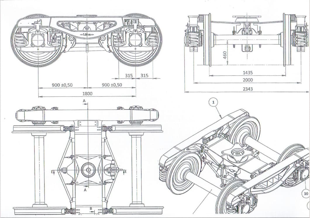 Bản vẽ bogie Y25